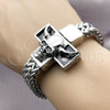 Pulsera Elegante 03.439.0008.09 Acero Inoxidable, Diseño de Calavera y Square Franco, Pulido, Tono Plateado (12 MM Thickness, 9 Inches Length)