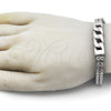 Pulsera Elegante 03.439.0011.09 Acero Inoxidable, Diseño de Miami Cubana y Square Franco, Pulido, Tono Plateado (08 MM Thickness, 9 Inches Length)