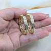 Argolla Huggie 02.204.0065.35 Oro Laminado, con Blanca Micro Pave, Pulido, Tono Dorado