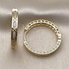 Argolla Huggie 02.204.0065.35 Oro Laminado, con Blanca Micro Pave, Pulido, Tono Dorado