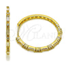 Argolla Huggie 02.204.0066.40 Oro Laminado, Diseño de Baguette, con Zirconia Cubica Blanca, Pulido, Tono Dorado