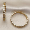 Argolla Huggie 02.204.0068.35 Oro Laminado, Diseño de Bola, con Blanca Zirconia Cubica, Pulido, Tono Dorado