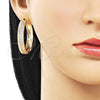 Argolla Huggie 02.204.0075.40 Oro Laminado, con Blanca Zirconia Cubica, Pulido, Tono Dorado