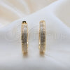 Argolla Huggie 02.204.0075.40 Oro Laminado, con Blanca Zirconia Cubica, Pulido, Tono Dorado