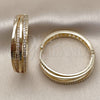 Argolla Huggie 02.204.0076.35 Oro Laminado, con Blanca Zirconia Cubica, Pulido, Tono Dorado