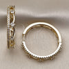 Argolla Huggie 02.204.0077.35 Oro Laminado, con Blanca Zirconia Cubica, Pulido, Tono Dorado
