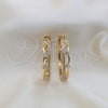 Argolla Huggie 02.204.0077.35 Oro Laminado, con Blanca Zirconia Cubica, Pulido, Tono Dorado