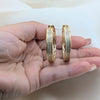 Argolla Huggie 02.204.0078.40 Oro Laminado, con Blanca Micro Pave, Pulido, Tono Dorado