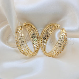 Argolla Huggie 02.204.0080.35 Oro Laminado, con Blanca Zirconia Cubica, Pulido, Tono Dorado