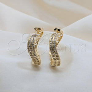 Argolla Huggie 02.204.0081.35 Oro Laminado, con Blanca Zirconia Cubica, Pulido, Tono Dorado