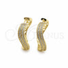 Argolla Huggie 02.204.0081.35 Oro Laminado, con Blanca Zirconia Cubica, Pulido, Tono Dorado