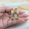 Argolla Huggie 02.204.0083.35 Oro Laminado, con Blanca Micro Pave, Pulido, Tono Dorado