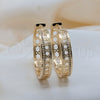 Argolla Huggie 02.204.0083.35 Oro Laminado, con Blanca Micro Pave, Pulido, Tono Dorado