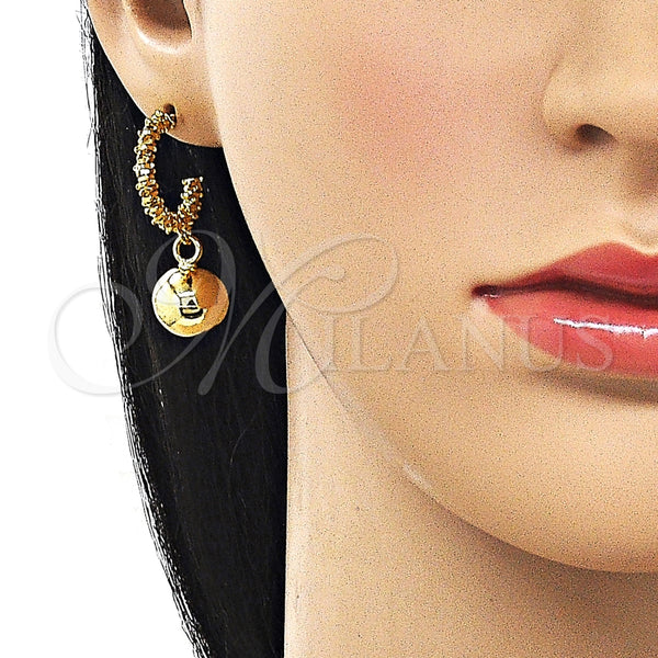 Arete Colgante 02.282.0086 Oro Laminado, Diseño de Bola, Pulido, Tono Dorado
