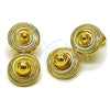 Arete Dormilona 02.282.0087 Oro Laminado, Diseño de Bola, Pulido, Tono Dorado