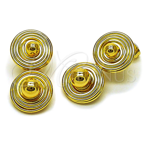 Arete Dormilona 02.282.0087 Oro Laminado, Diseño de Bola, Pulido, Tono Dorado