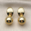 Arete Colgante 02.282.0090 Oro Laminado, Diseño de Bola, Pulido, Tono Dorado