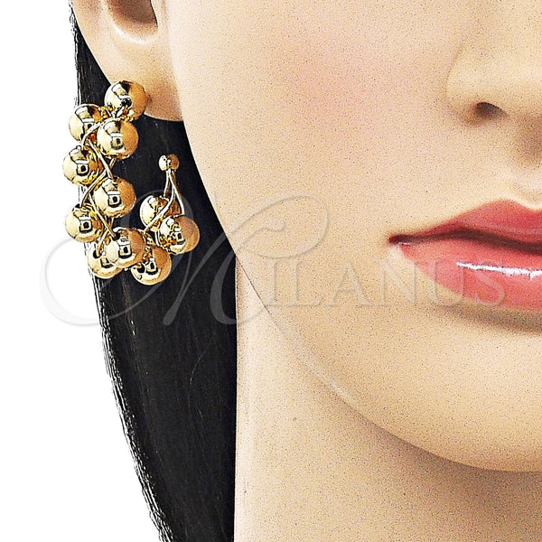 Argolla Mediana 02.282.0091.35 Oro Laminado, Diseño de Bola y Hueco, Pulido, Tono Dorado