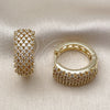 Argolla Huggie 02.283.0333.20 Oro Laminado, Diseño de Corazón, con Zirconia Cubica Blanca, Pulido, Tono Dorado