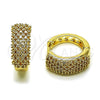 Argolla Huggie 02.283.0333.20 Oro Laminado, Diseño de Corazón, con Zirconia Cubica Blanca, Pulido, Tono Dorado