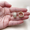 Argolla Huggie 02.283.0334.20 Oro Laminado, Diseño de Baguette, con Zirconia Cubica Blanca, Pulido, Tono Dorado