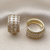 Argolla Huggie 02.283.0334.20 Oro Laminado, Diseño de Baguette, con Zirconia Cubica Blanca, Pulido, Tono Dorado