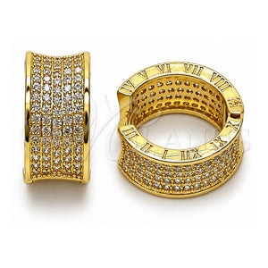 Argolla Huggie 02.283.0336.20 Oro Laminado, con Zirconia Cubica Blanca, Pulido, Tono Dorado
