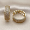 Argolla Huggie 02.283.0340.30 Oro Laminado, con Micro Pave Blanca, Pulido, Tono Dorado