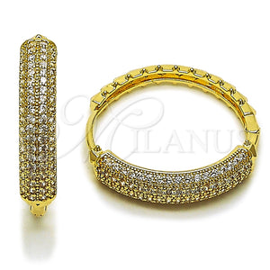 Argolla Huggie 02.283.0342.35 Oro Laminado, con Blanca Zirconia Cubica, Pulido, Tono Dorado