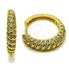 Argolla Huggie 02.283.0343.30 Oro Laminado, con Blanca Zirconia Cubica, Pulido, Tono Dorado