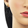 Arete Dormilona 02.213.0865 Oro Laminado, con Multicolor Zirconia Cubica, Pulido, Tono Dorado