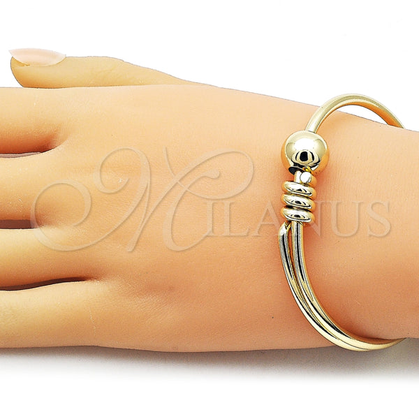 Aro Individual 07.213.0019 Oro Laminado, Diseño de Bola, Pulido, Tono Dorado (12 MM Thickness, One size fits all)