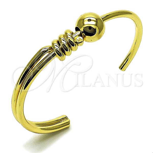 Aro Individual 07.213.0019 Oro Laminado, Diseño de Bola, Pulido, Tono Dorado (12 MM Thickness, One size fits all)