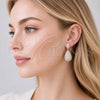 Arete Colgante 02.436.0024 Oro Laminado, Diseño de Gota, con Zirconia Cubica Blanca, Pulido, Tono Dorado