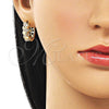Argolla Huggie 02.266.0051.20 Oro Laminado, Diseño de Baguette, con Zirconia Cubica Blanca, Pulido, Tono Dorado