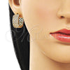 Argolla Huggie 02.266.0054.20 Oro Laminado, Diseño de Baguette, con Blanca Zirconia Cubica, Diamantado, Tono Dorado