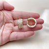 Argolla Huggie 02.266.0054.20 Oro Laminado, Diseño de Baguette, con Blanca Zirconia Cubica, Diamantado, Tono Dorado