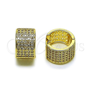 Argolla Huggie 02.266.0055.15 Oro Laminado, con Zirconia Cubica Blanca, Pulido, Tono Dorado