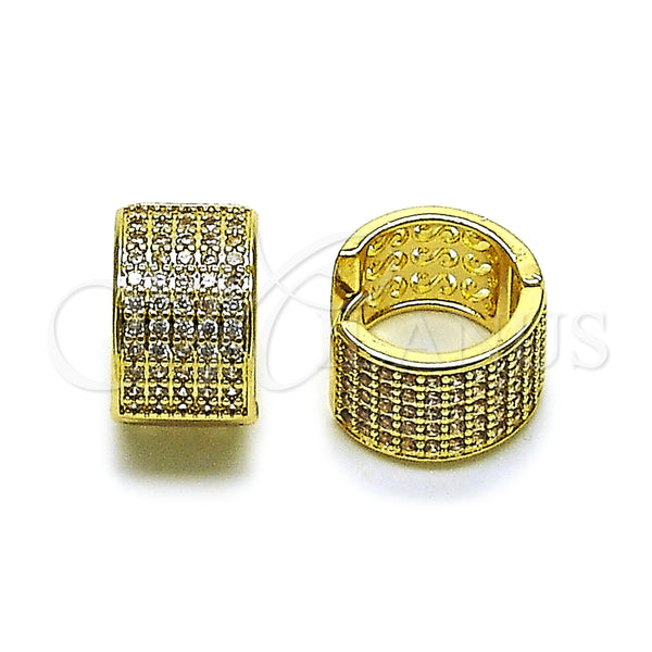 Argolla Huggie 02.266.0055.15 Oro Laminado, con Zirconia Cubica Blanca, Pulido, Tono Dorado