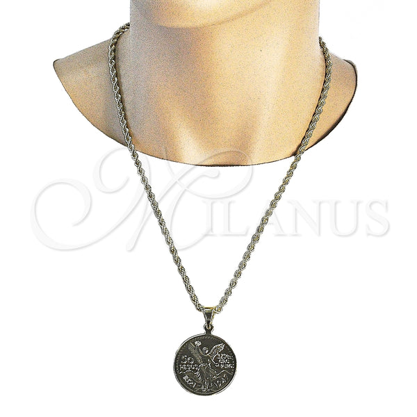 Dije Religioso 05.213.0191 Oro Laminado, Diseño de Moneda y Moneda Centenario, Pulido, Tono Dorado