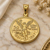 Dije Religioso 05.213.0191 Oro Laminado, Diseño de Moneda y Moneda Centenario, Pulido, Tono Dorado