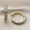 Argolla Huggie 02.266.0060.30 Oro Laminado, con Zirconia Cubica Blanca, Pulido, Tono Dorado