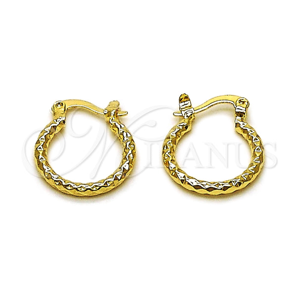 Argolla Pequeña 02.170.0296.1.15 Oro Laminado, Diamantado, Tono Dorado