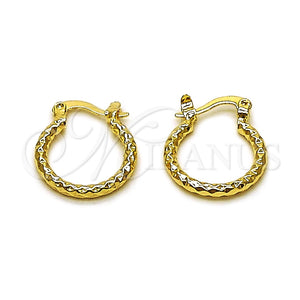 Argolla Pequeña 02.170.0296.1.15 Oro Laminado, Diamantado, Tono Dorado