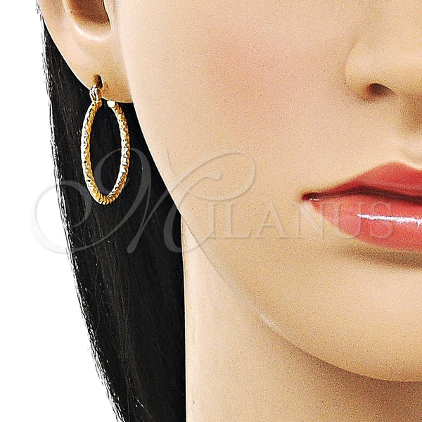 Argolla Pequeña 02.170.0296.1.25 Oro Laminado, Diamantado, Tono Dorado