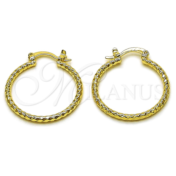 Argolla Pequeña 02.170.0296.1.25 Oro Laminado, Diamantado, Tono Dorado