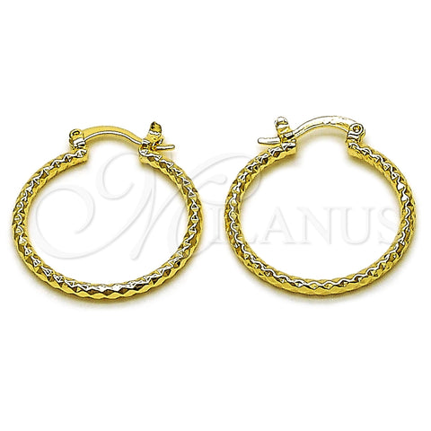 Argolla Pequeña 02.170.0296.1.25 Oro Laminado, Diamantado, Tono Dorado