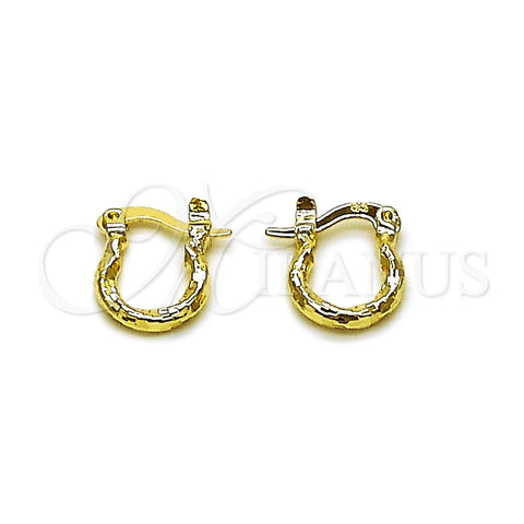 Argolla Pequeña 02.170.0572.10 Oro Laminado, Diseño de Torcido, Diamantado, Tono Dorado