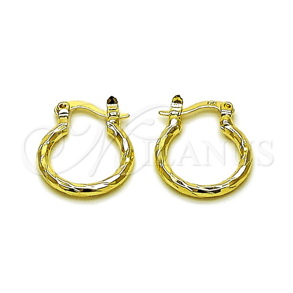Argolla Pequeña 02.170.0523.1.15 Oro Laminado, Diamantado, Tono Dorado