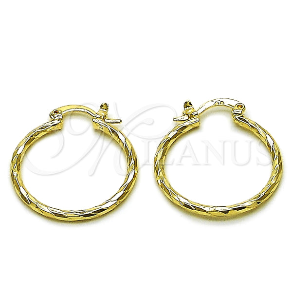 Argolla Pequeña 02.170.0523.1.25 Oro Laminado, Diamantado, Tono Dorado